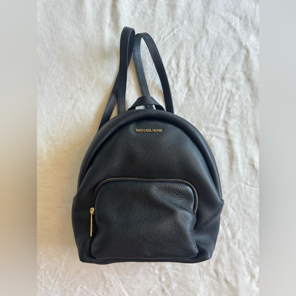 Michael Kors Black Pebbled Leather Backpack